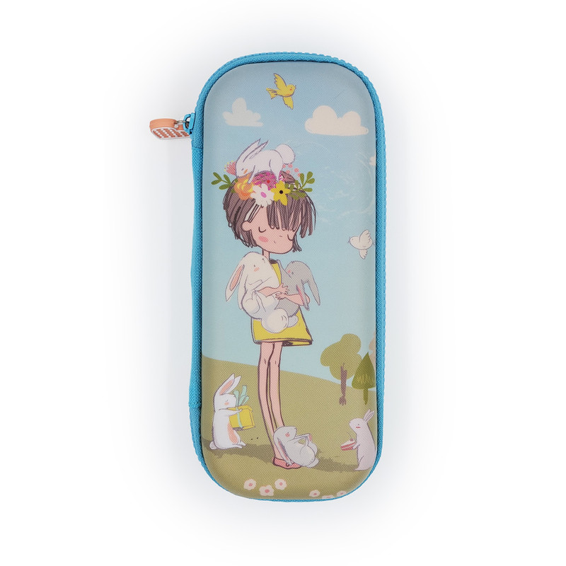 Пенал на молнии 'Девочка и кролики'
