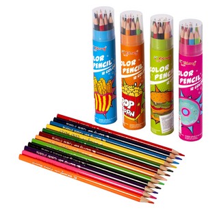 Карандаши цветные 12 цветов, тубус с прозрачной крышкой (YL191116-12) 1