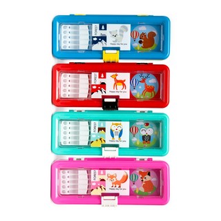 Пенал "Зверята" 2 отделения, пластик, на защелке. Цена за 1 шт.