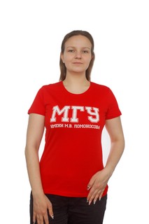 Футболка с надписью МГУ имени М.В. Ломоносова на русском языке