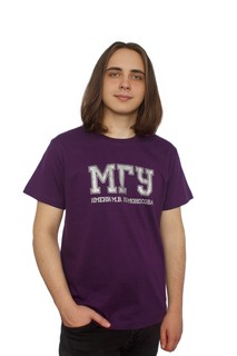 Футболка с надписью МГУ имени М.В. Ломоносова на русском языке