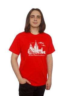 Футболка с видом главного здания МГУ имени М.В. Ломоносова 1