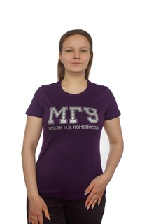 Футболка с надписью МГУ имени М.В. Ломоносова на русском языке