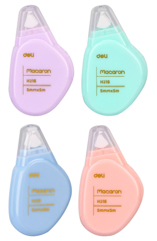 Корректирующая лента Deli Macaron EH21606, цвет корпуса в ассортименте, 5мх5мм 