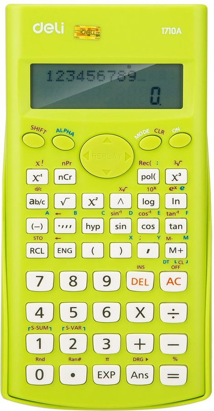 Калькулятор DELI E1710A/GRN, 10+2-разрядный, зеленый