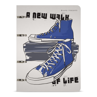 Тетрадь со сменным блоком 'Кеды', 80 листов, в точку, 4 кольц...