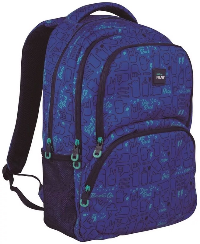 Рюкзак школьный 'Give me' 48x34x16 см, синий, Milan