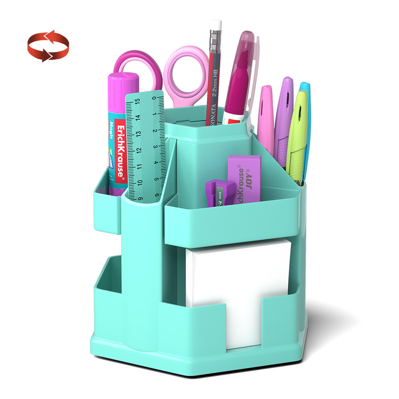 Набор настольный на вращающейся подставке ErichKrauseR Office, Pastel Mint, мятный