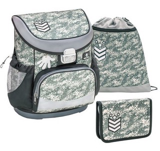 Школьный ранец Belmil Mini Fit 'Camouflage Grey' с наполнением 3 предмета 2