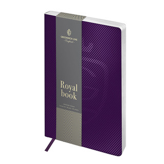 Записная книжка А5 80 л. ЛАЙТ, кожзам "Royal book", фиолетовый, серебристый cрез