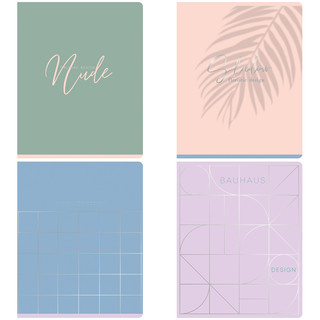 Тетрадь 80 л, А5, клетка 'Nude', матовая ламинация, тиснение ...