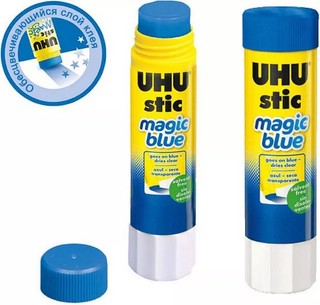 Клей-карандаш UHU Stic Magic, цвет синий, 21 г 3