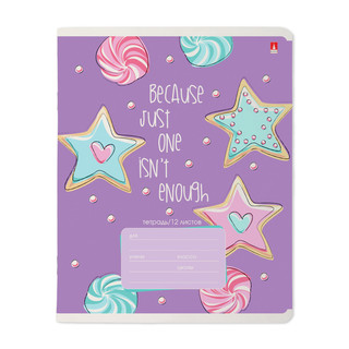 Тетрадь 12 л, клетка, А5, на скрепке 'Сладкое настроение', обложка в асс. Цена за 1 шт. 2