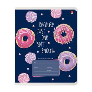 Тетрадь 12 л, клетка, А5, на скрепке 'Сладкое настроение', обложка в асс. Цена за 1 шт. 9