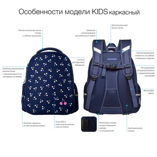 Рюкзак 'Шпиц' классическая капсула, с эргономичной спинкой, синий 6