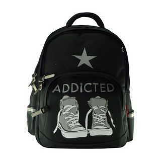 Рюкзак классический черный с эргономичной спинкой 'Кеды серые' 1