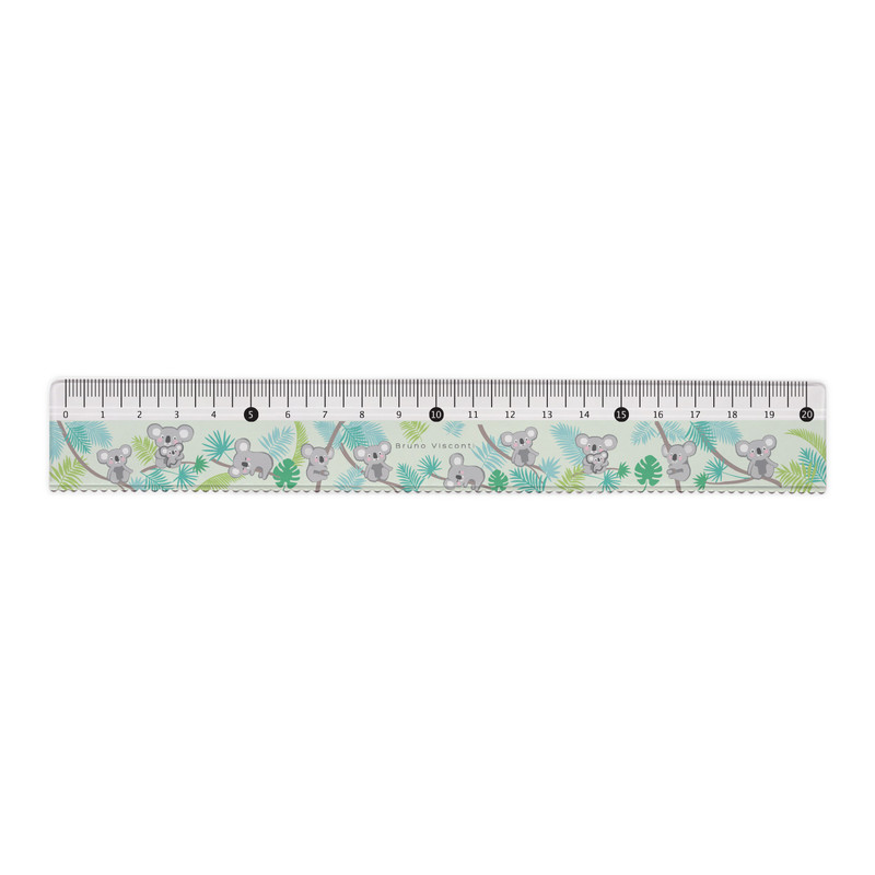 Линейка 20 см пластик 'Коалы-очаровашки' c волнистым краем