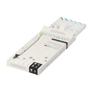 Скетч-маркеры перм.двуст.(6 цветов) 'Sketch&Art' ВЕСЕННИЙ ПЕЙ...