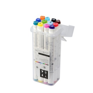 Скетч-маркеры перм.двуст.(12 цветов) "Sketch&Art" БАЗОВЫЙ, в ...