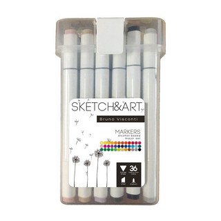 Маркеры для скетчей двусторонние (36 цветов) 'Sketch&Art' в п...