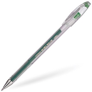 Ручка гелевая 0.5 мм, зеленая, Crown Hi-Jell