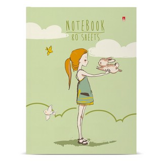 Блокнот-престиж 'Girl and rabbit', А6, 80 листов, клетка
