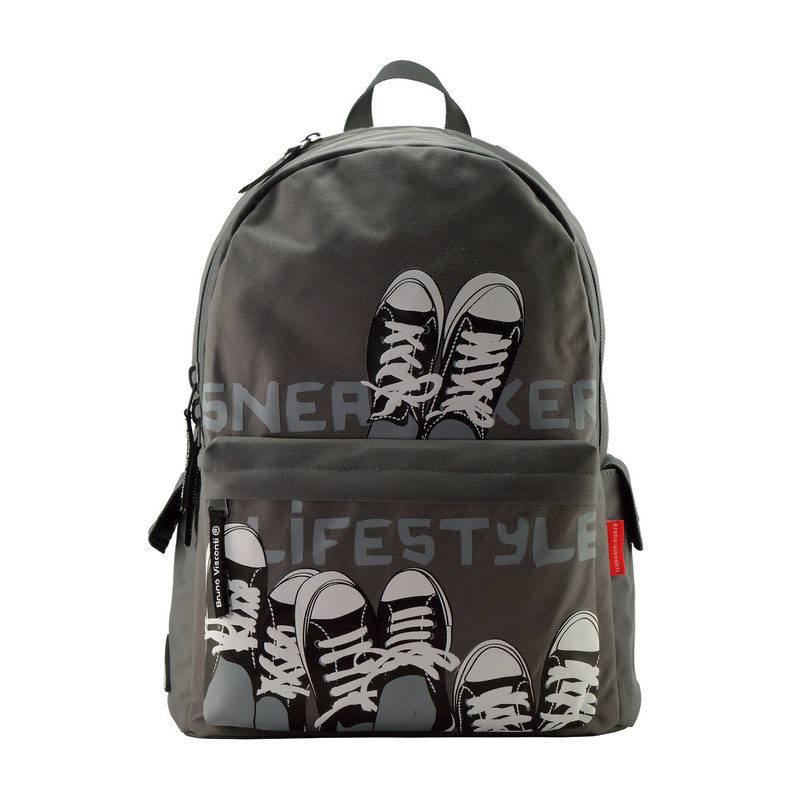 Рюкзак молодежный 'Кеды-моя жизнь 2' серый