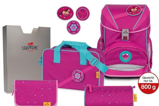 Ранец DerDieDas Ergoflex Buttons 'Розовый стиль' 800 гр, с на...