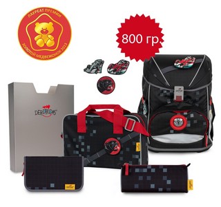 Ранец DerDieDas Ergoflex Buttons 'Гоночный карт' 800 гр, с на...