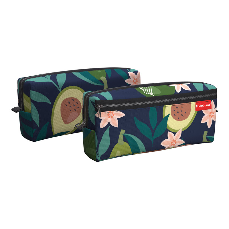 Пенал квадро 'Avocado Dusk' с двумя отделениями, 21x10x5 см, ErichKrause