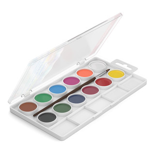 Краски акварельные 12 цветов, с палитрой и кистью, ErichKrause 2