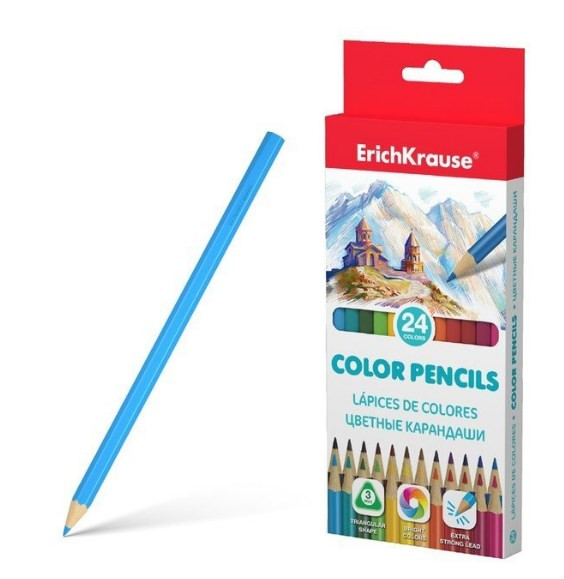 Карандаши цветные 24 цвета, ErichKrause