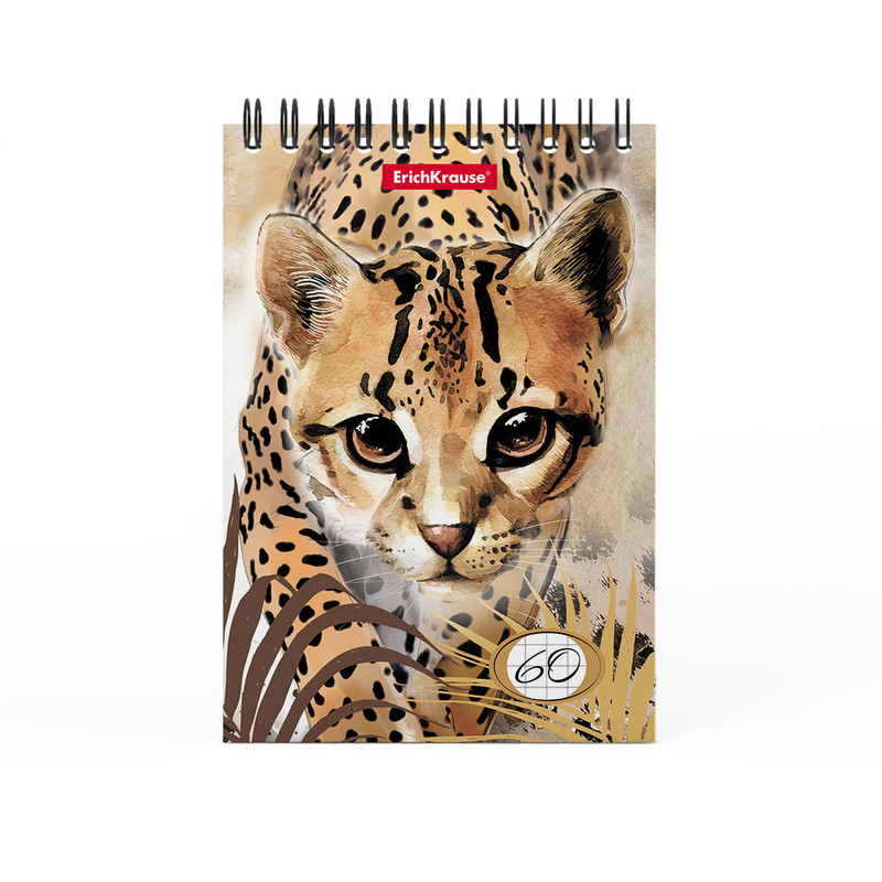 Блокнот на спирали Wild Cat, А6, 60 листов, клетка