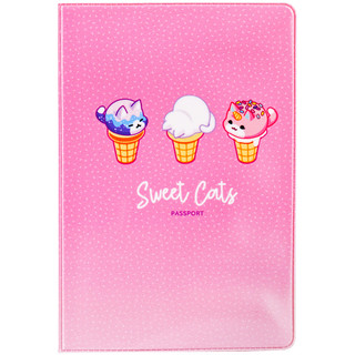 Обложка для паспорта 'Sweet cats' MESHU, цвет розовый