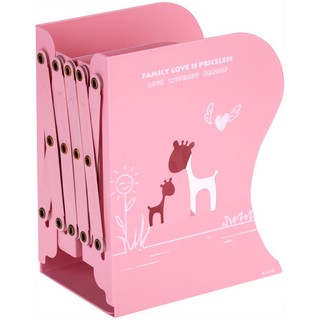 Подставка для книг MESHU, 3 отделения, раздвижная, розовая 2