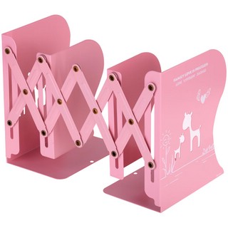 Подставка для книг MESHU, 3 отделения, раздвижная, розовая 5