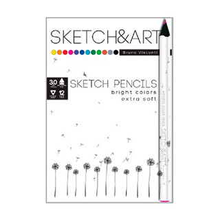 Карандаши цветные 'SKETCH&ART' 12 цветов, утолщенные, грифель 4 мм