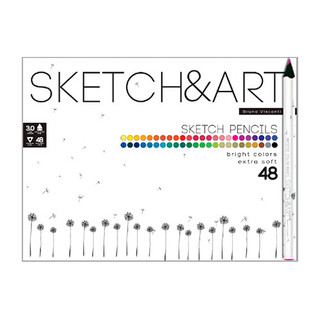 Карандаши цветные 'SKETCH&ART' 48 цветов, утолщенные, грифель 4 мм