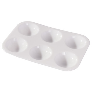 Палитра Yalong 8.5х12.5 см, 6 ячеек, прямоугольная, пластик, белая