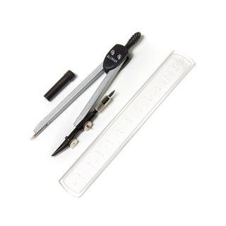 Циркуль Alingar, металлический 75 мм, линейка, пластиковый футляр 2