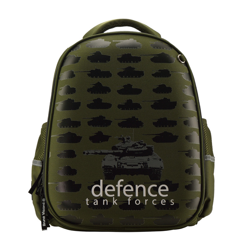 Рюкзак с эргономичной спинкой 'Танчики', темно-зеленый