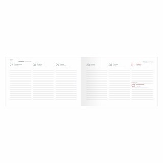 Еженедельник датированный 2022, Infolio Cat, А6, горизонтальный, иск.кожа, бежевый 2