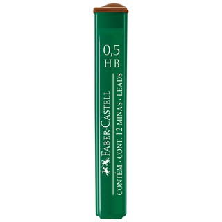 Грифели для мех.карандашей "Polymer" 12 шт, 0.5 мм, HB, Faber-Castell
