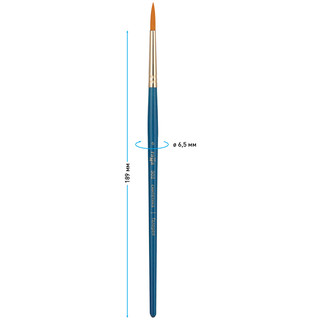 Кисть №6 синтетика, художественная, короткая ручка, 
