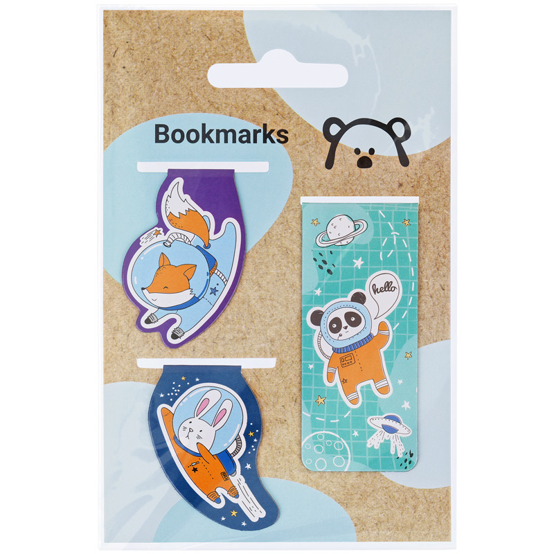 Закладки магнитные для книг, 3шт., MESHU 'Space adventure'