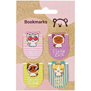 Закладки магнитные для книг, 4шт., MESHU 