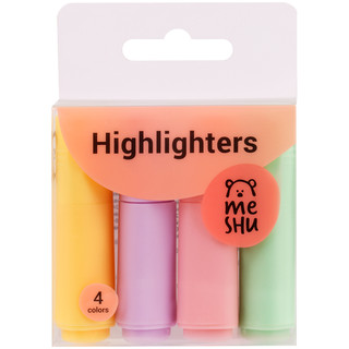 Набор текстовыделителей MESHU 'Pomadka', 4 цв., 1-3мм, мини, ...