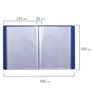 Папка 80 вкладышей BRAUBERG стандарт, синяя, 0,9 мм, 221607 8