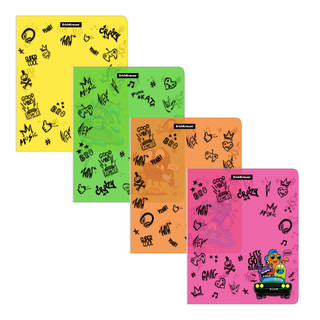 Набор пластиковых обложек д/тетрадей и дневников, 212х347мм, ассорти (в наборе 12 шт) ErichKrauseR Funny Monsters
