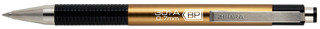 Ручка шариков. Zebra 301A автоматич., d 0.7мм, золотистый корпус, синие чернила
